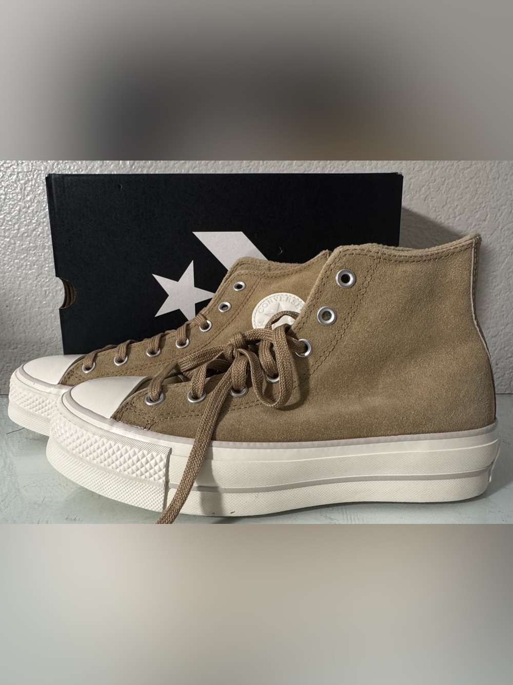 Converse High Top Platform Shoes in Nomad Khaki Size 8